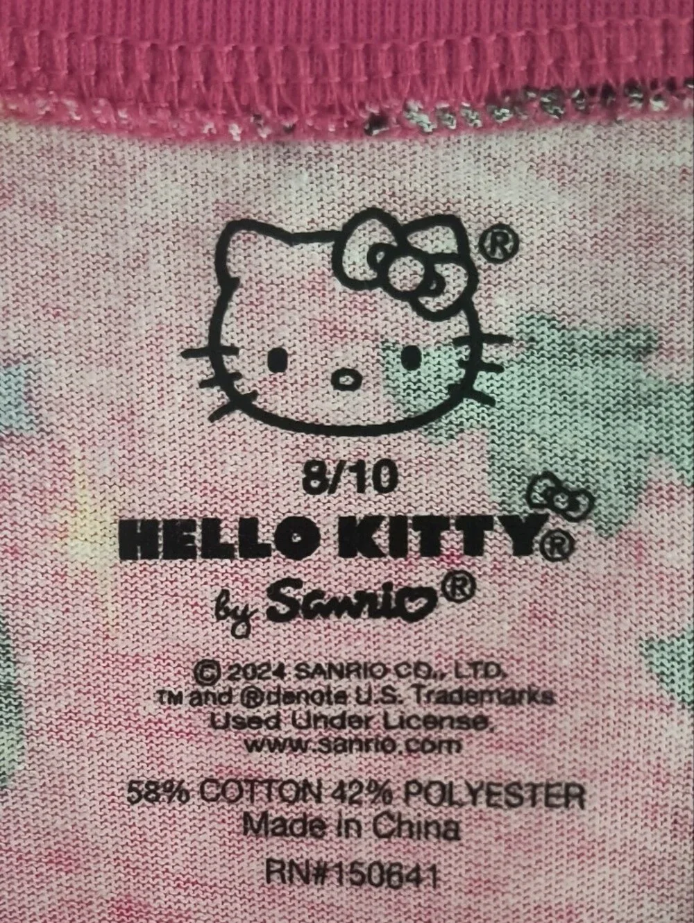 Sanrio Hello Kitty Pink Halloween Short Sleeve Tie Knot T-Shirt Size 8/10